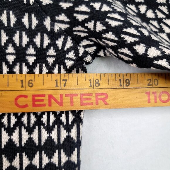 Dressbarn Womens Geometric Print Knit Dress Black Cream Medium - Picture 8 of 11